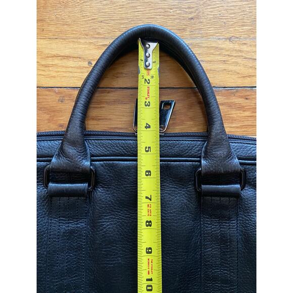 HUGO BOSS Slim Black Pebbled Leather Attache/Laptop Bag - Picture 11 of 11